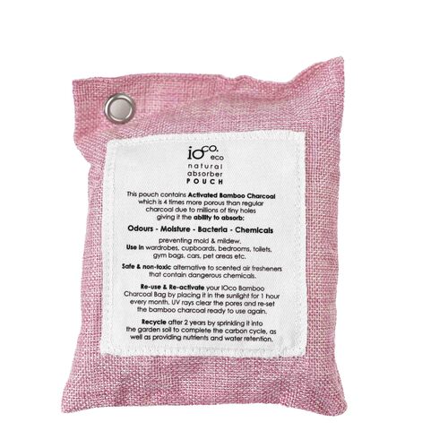 OCO Activated Bamboo Charcoal Absorber 200g Pouch - Pink