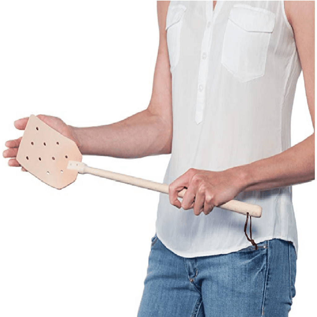 Person Holding Redecker Fly Swat - Leather