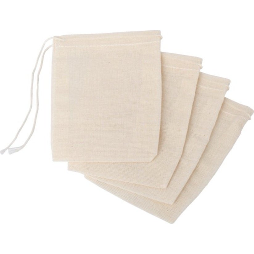 A Set of Four Cotton Herb and Spice Bags, from Redecker