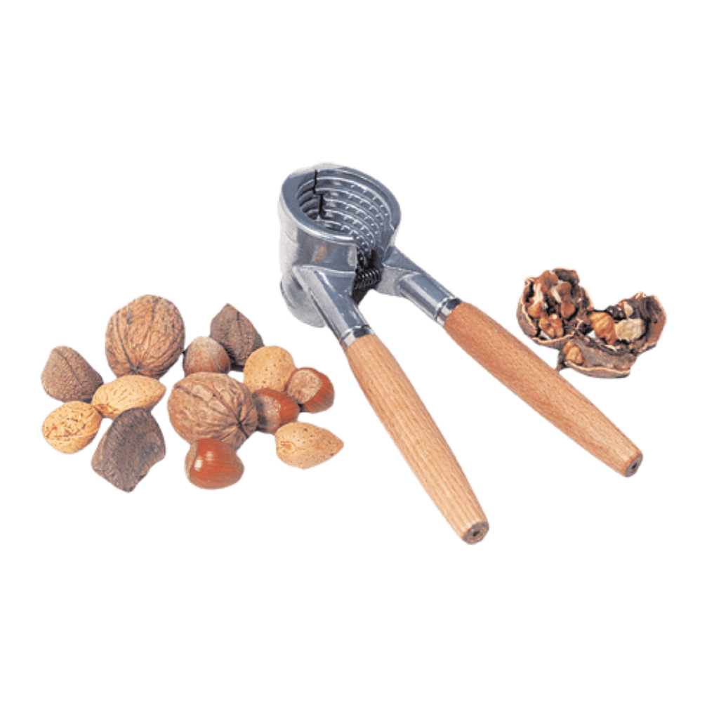 Nutcrcker with Beechwood Handles from Redecker, with a Variety of Nuts