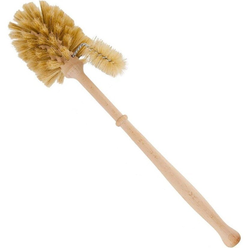  Redecker Nordic-Style Toilet Brush with Edge Cleaner, Viewed on an Angle