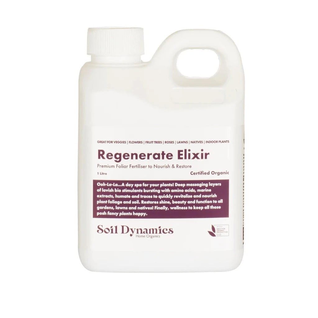 Regenerate Elixir 1L Premium Foliar Fertilliser from Soil Dynamics, Urban Revolution.