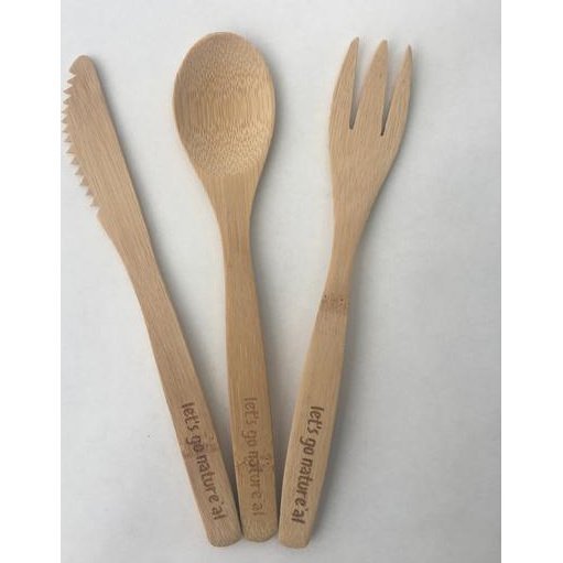Reusable Bamboo Cutlery Set - Without Packaging
