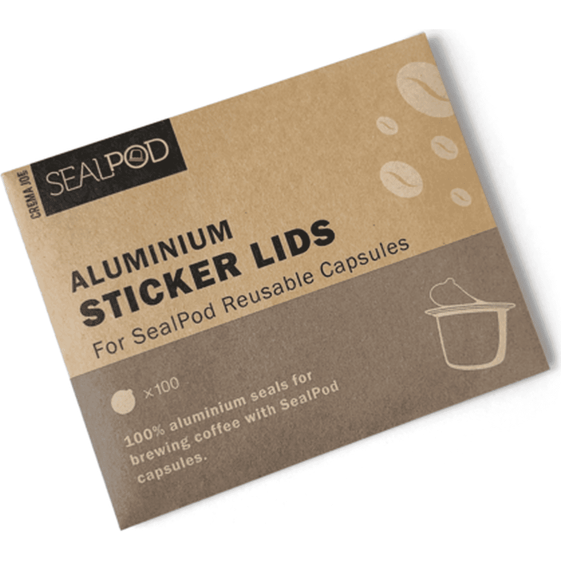  Sealpod Aluminium Espresso Sticker Lids for Reusable Coffee Capsules Packaging