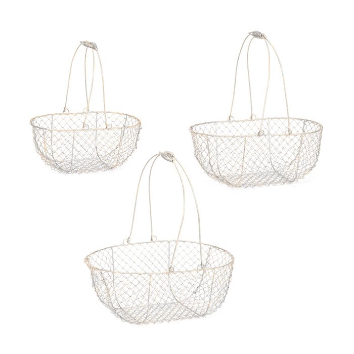 Silver Wire Mesh Harvesting Baskets - Available in S, M or L Sizes