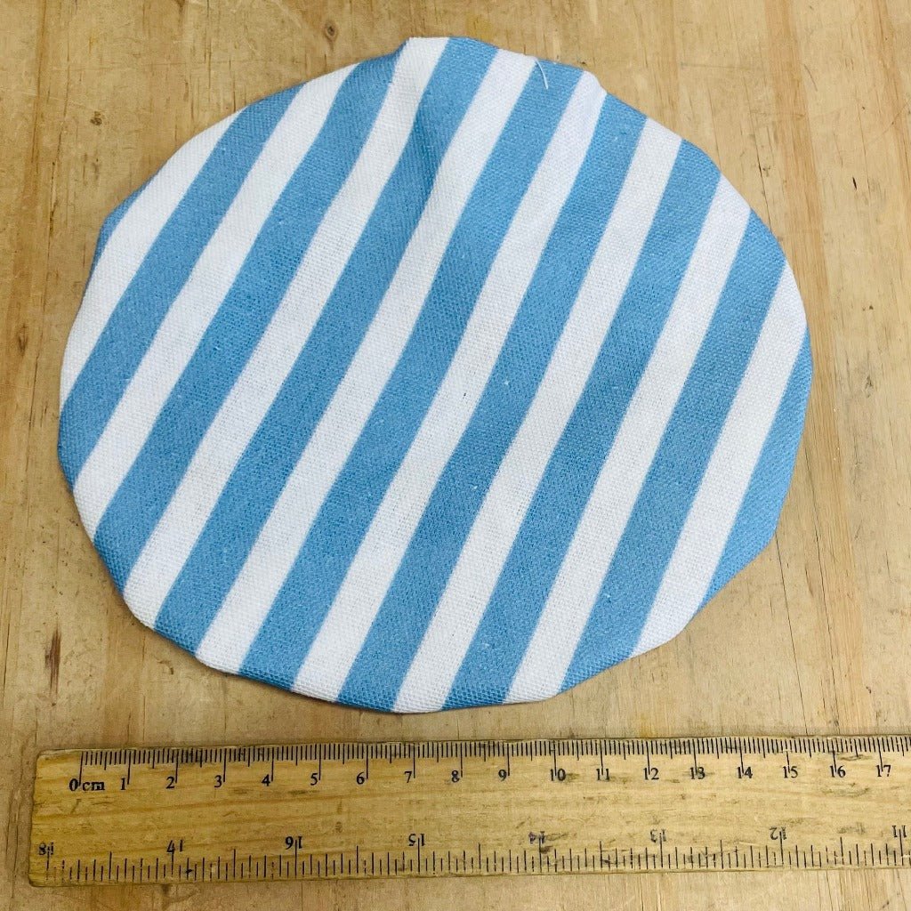 4MyEarth Small Food Cover, 15cm Diameter - Denim Stripe Design.