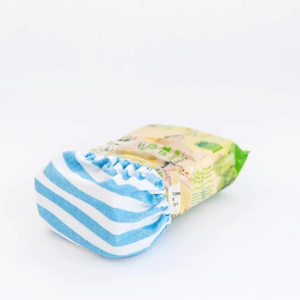 4MyEarth Small Food Cover Covering Cheese Block- Denim Stripe Design.