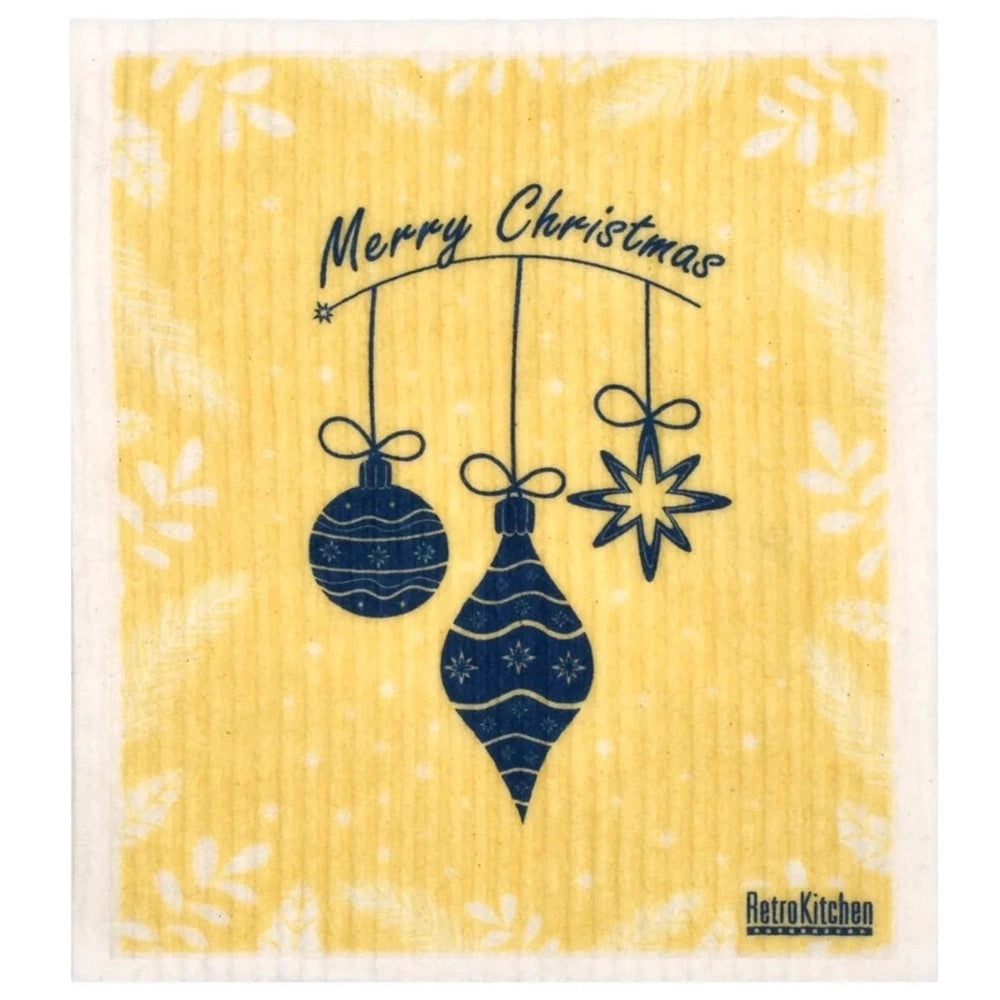 Compostable Sponge Cloths from RetroKitchen - Christmas Baubles.