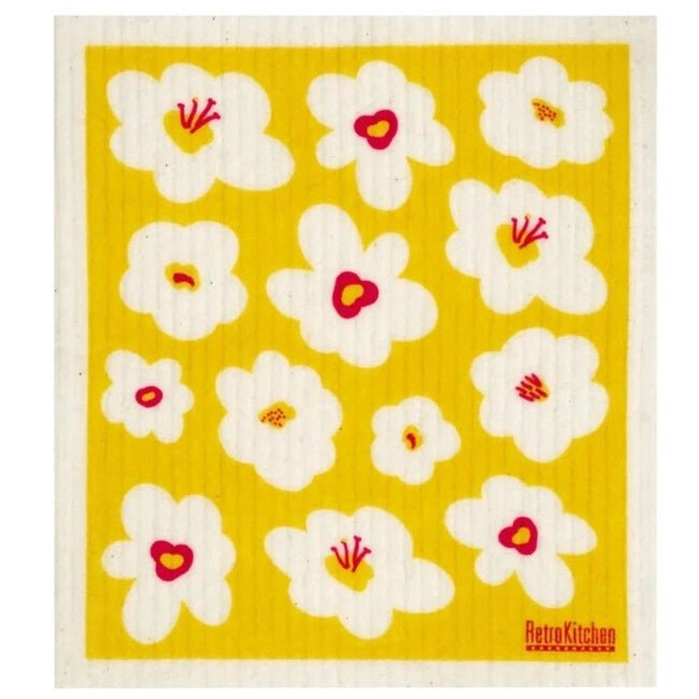 Compostable Sponge Cloths from RetroKitchen - Retro Flowers.