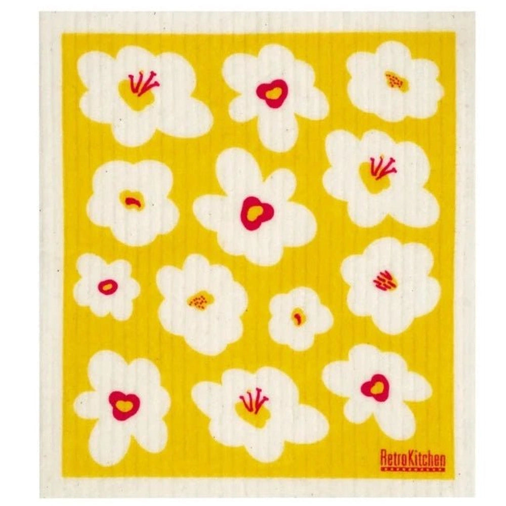 Compostable Sponge Cloths from RetroKitchen - Retro Flowers.