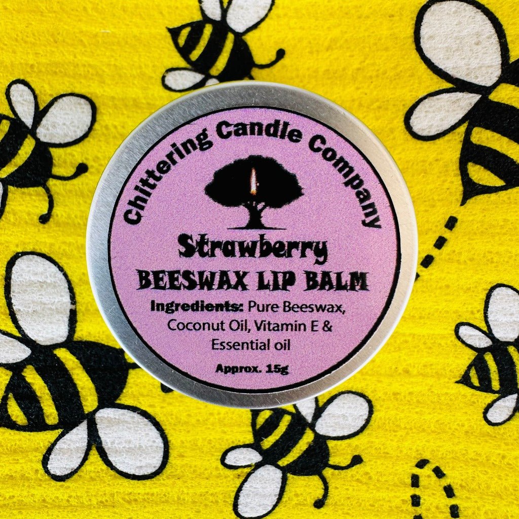 Strawberry Beeswax Lip Balm from The Chittering Candle Co., Urban Revolution.
