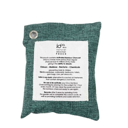 IOCO Activated Bamboo Charcoal Absorber 200g Pouch - Teal