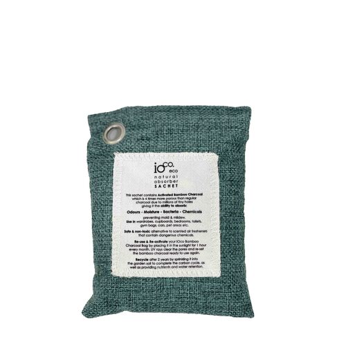 IOCO Activated Bamboo Charcoal Fresh Drawer Sachet - Teal
