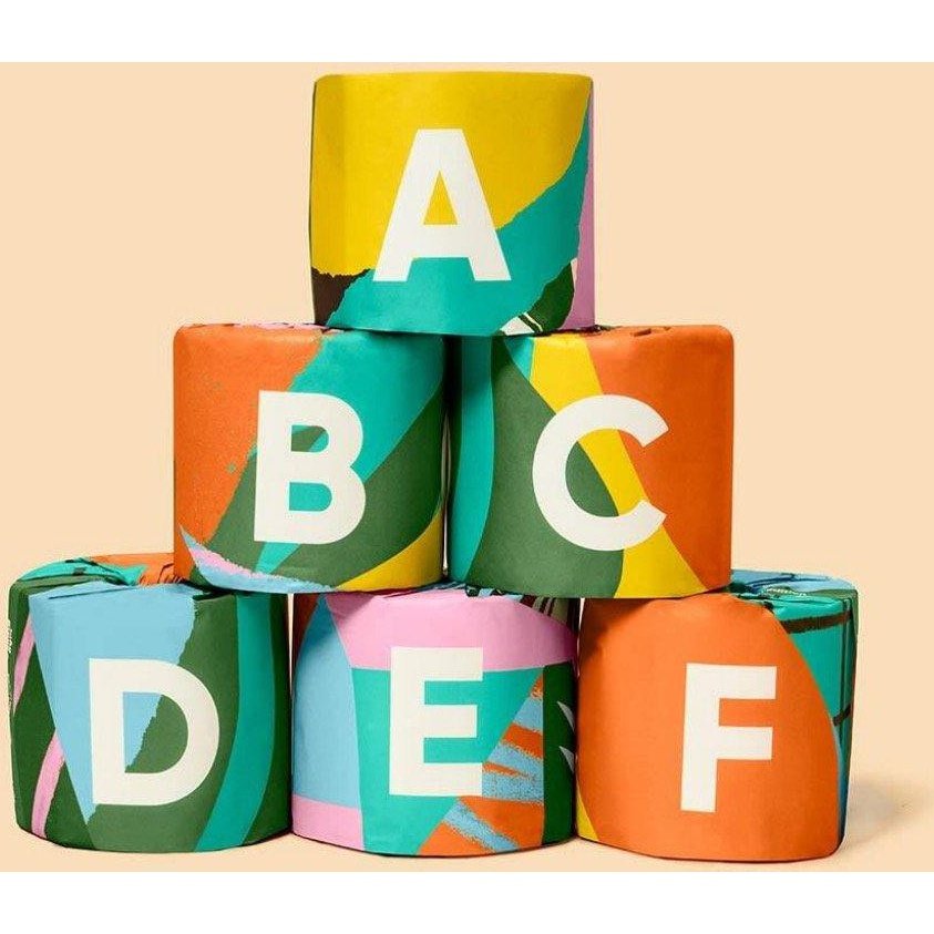 The A-Z Edition Premium Bamboo Toilet Paper Stacked