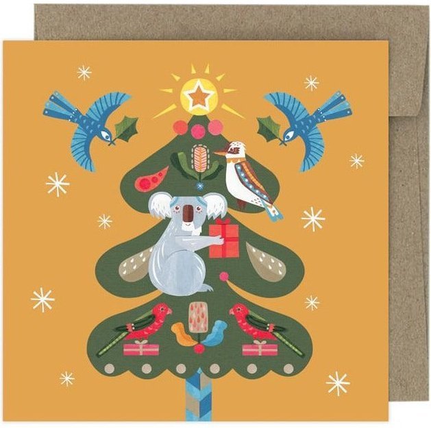 Earth Greetings Pack of 8 Christmas Cards - Tree of Light