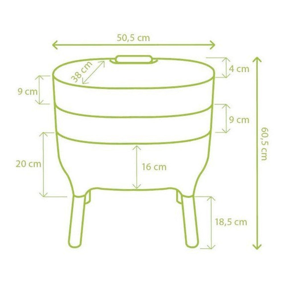 Diagram with Dimensions of Urbalive Indoor Worm Farm