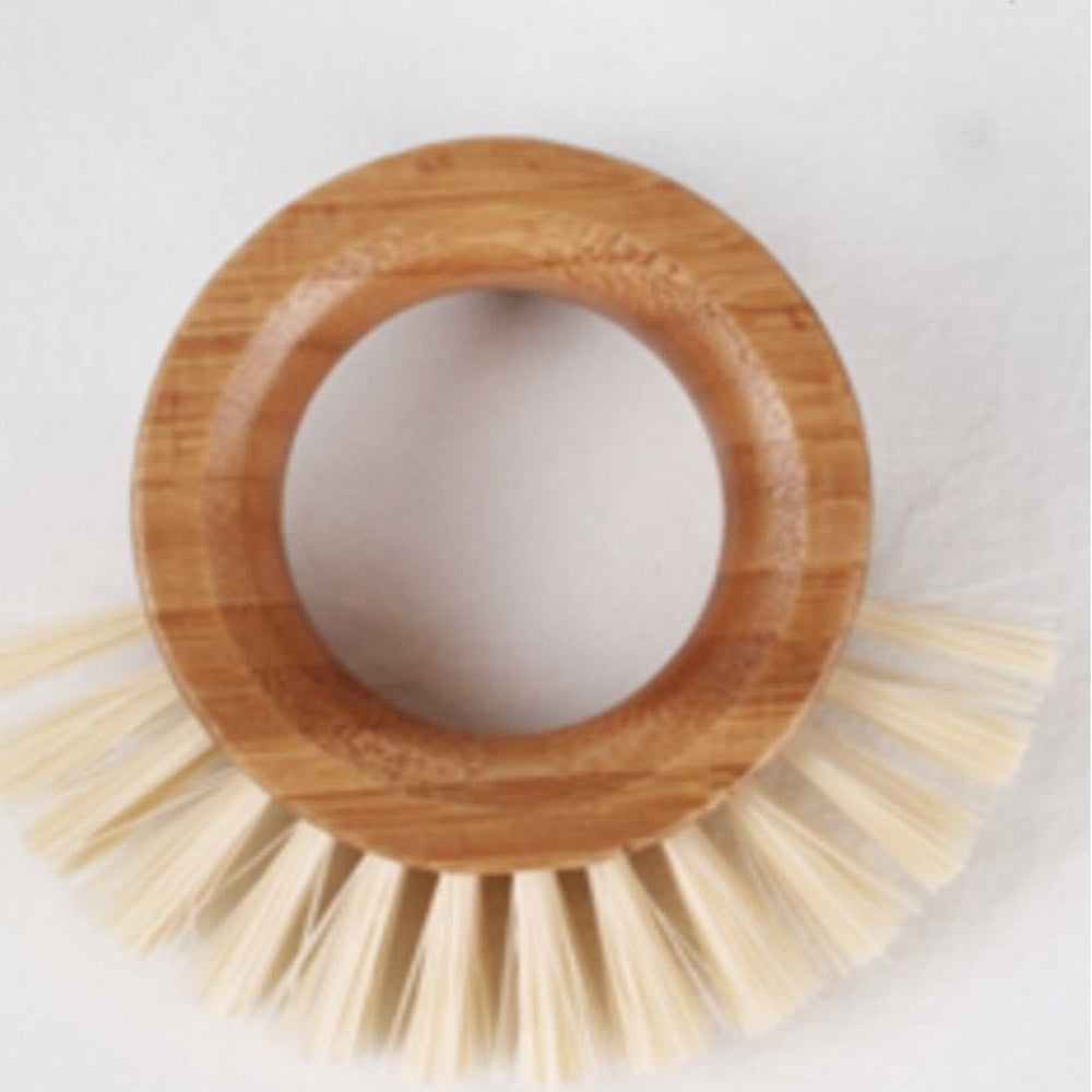 Round Bamboo and Recycled Nylon Vegetable Brush from Eco Basics