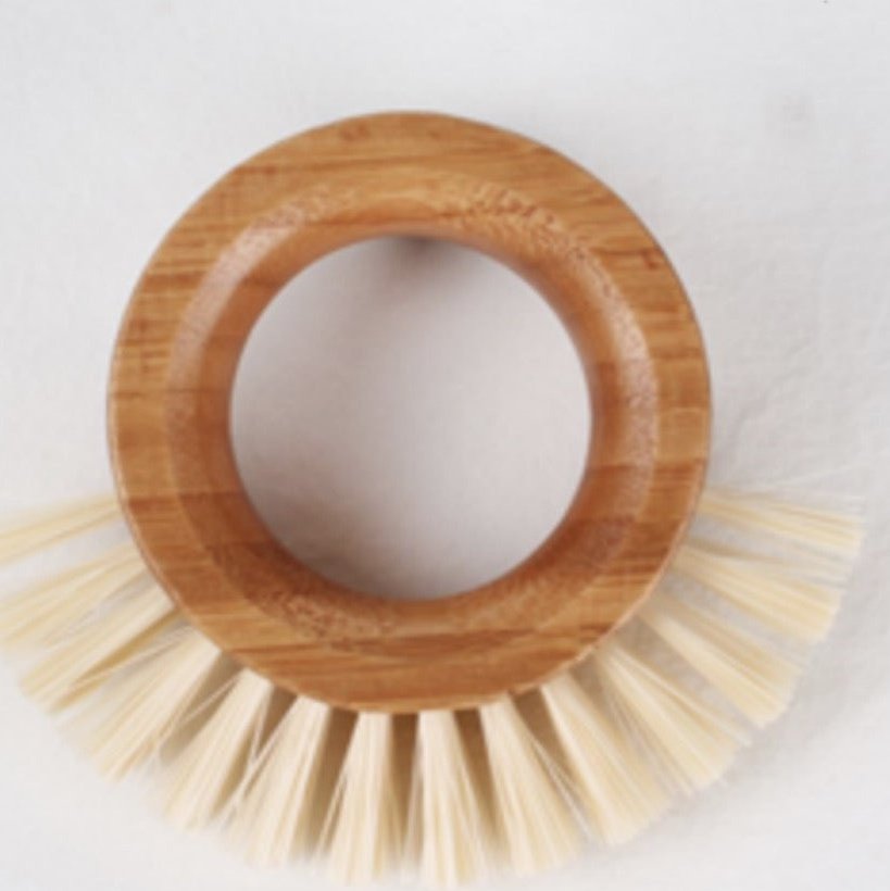 Round Bamboo and Recycled Nylon Vegetable Brush from Eco Basics