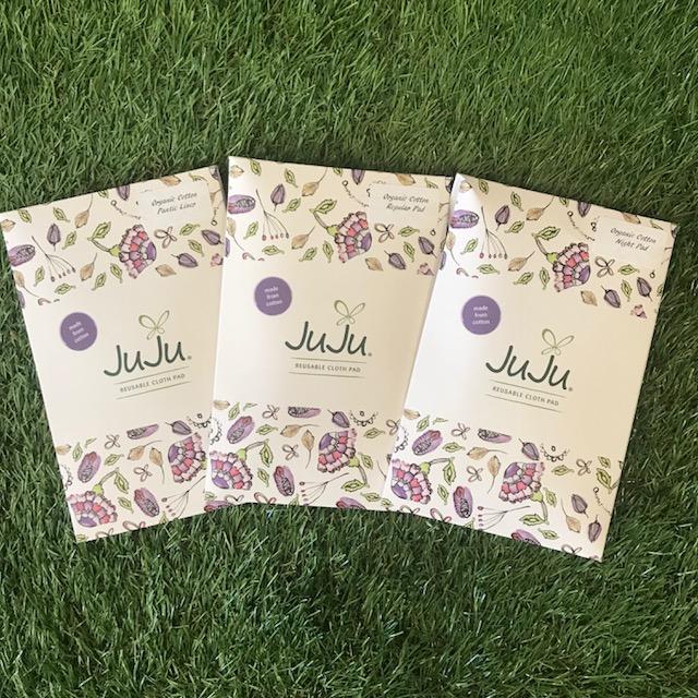 Three Washable Menstrual Pads in Organic Cotton, from JuJu