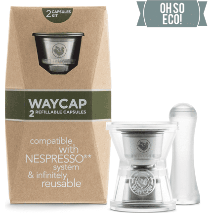 WayCap Reusable Coffee Capsule Two Pack and Contents