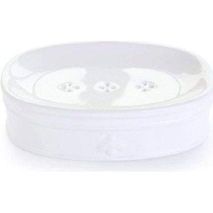 White Ceramic Soap Dish - Provincial Bee