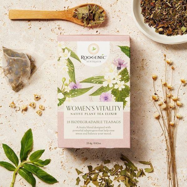 Women&#39;s Vitality Loose Leaf Tea with Natural Ingredients from Roogenic Australia