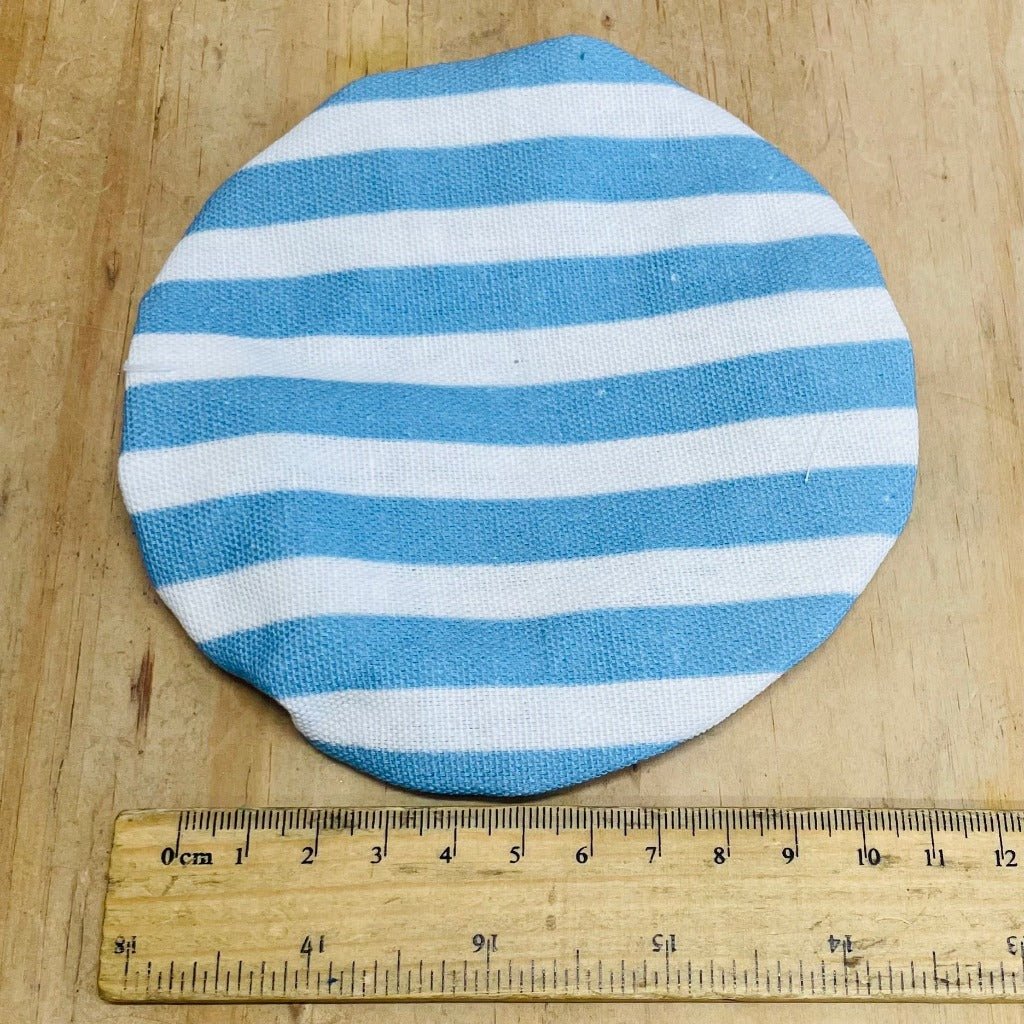 4MyEarth Extra Small Food Cover, 10cm Diameter - Denim Stripe Design.