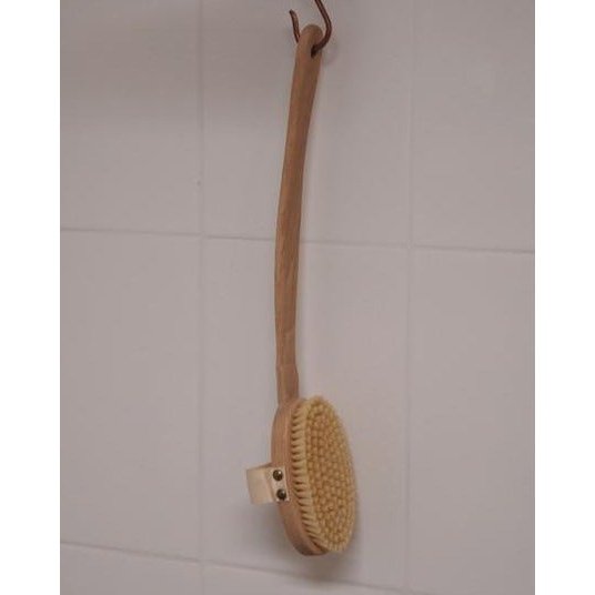 Bath and Back Brush with FSC Beechwood and Natural Bristles and a Removable Head