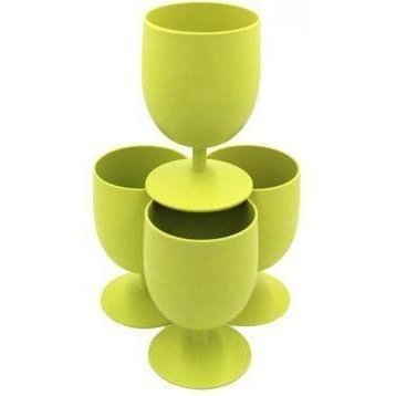 Set of 4 Bamboo Goblets from EcoSoulLife in Lime