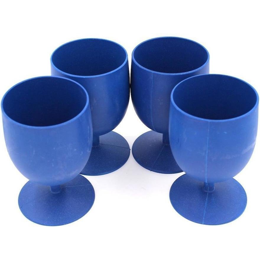 Set of 4 Bamboo Goblets from EcoSoulLife in Sky Blu, without Packaging.