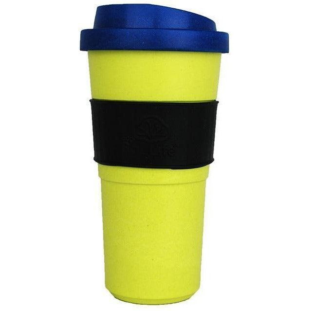 EcoSouLife Bamboo Bio Sip Cup 20oz (590ml) Home Lime/Blue Lid
