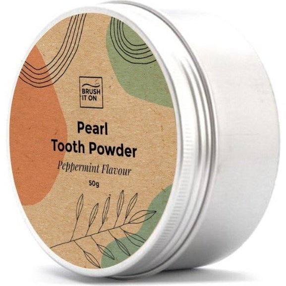 Pearl Tooth Powder Tin - Peppermint Flavour by Brush It On