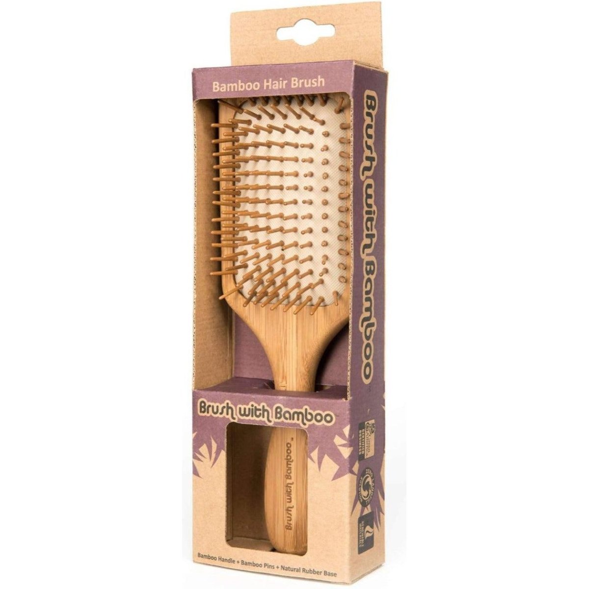 Bamboo Hair Brush in paper packaging