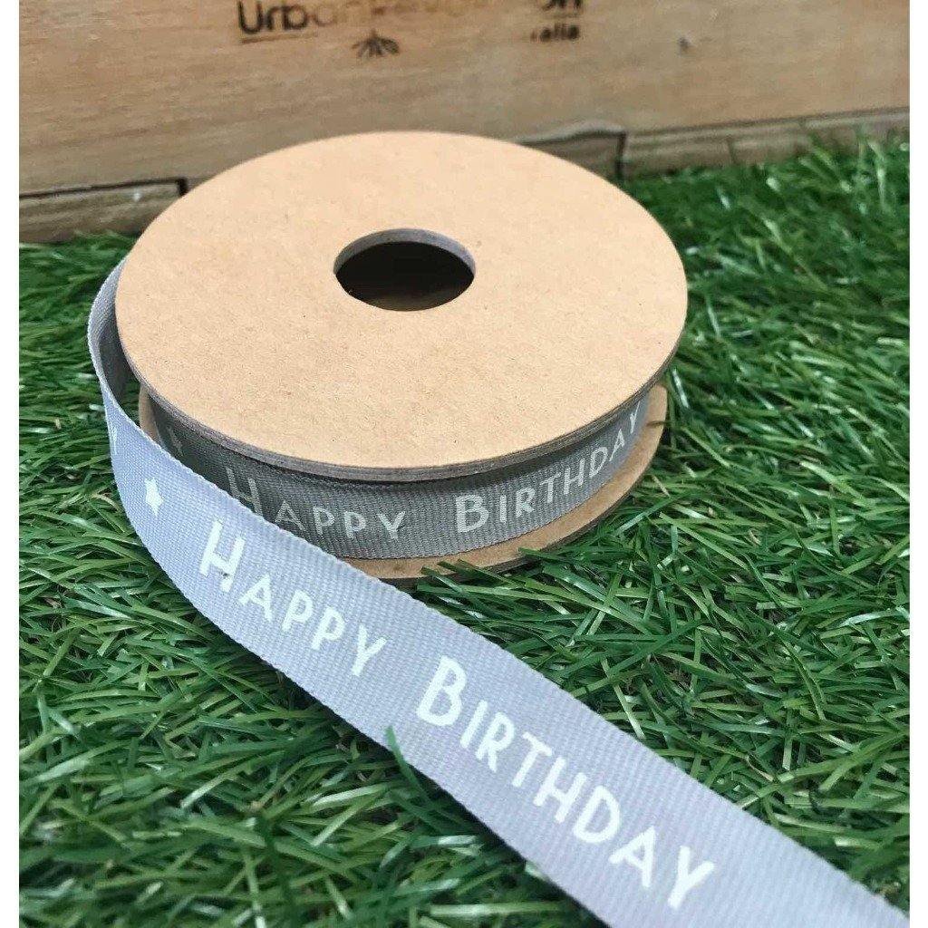 Happy Birthday" Ribbon on a Recycled Cardboard Spool, from East of India