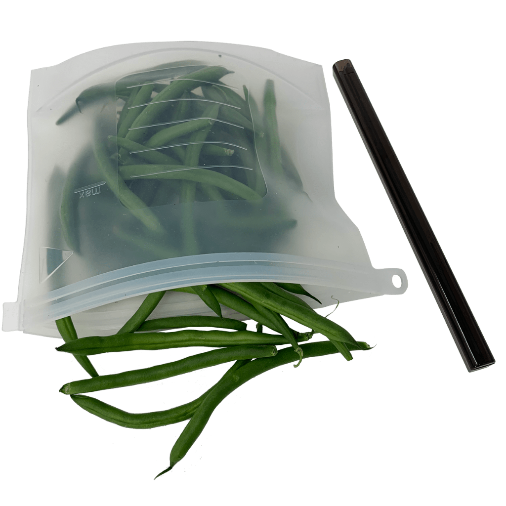 Little Mashies Resuable Food Storage Bag - 1000ml storing Veges and Removable Slide on Zip Closure