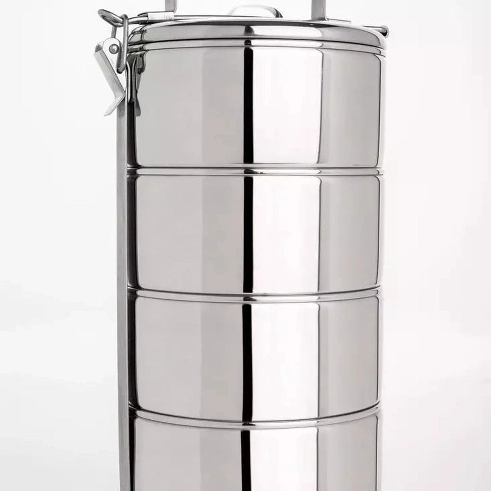 Tiffin 4 Tier Stackable Lunch Box - 1100ml - Stainless Steel - Urban Revolution